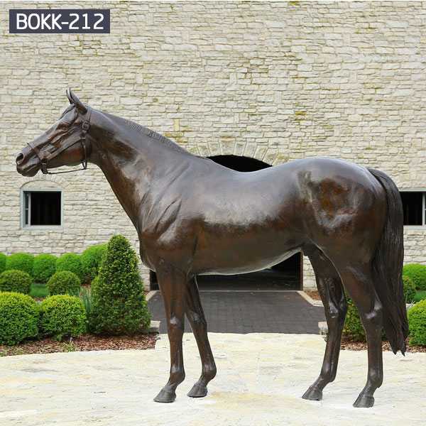 Custom Made Arabian Horse Statue Life Size Antique Bronze Horse Design for Farm for Sale from China Foundry BOKK-212