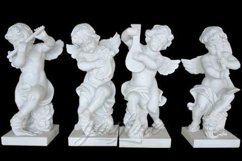 Decorative White Four Baby Angel Sculpture Modern Sculpture