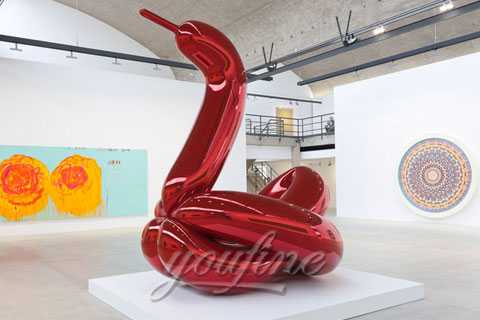 Factory Directly Supply Abstract Mirror Polished Stainless Steel Balloon duck Sculptures for Sale