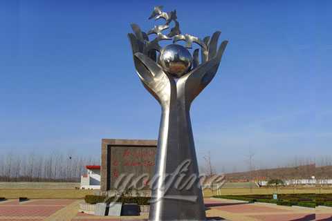 large Stainless Steel head Sculpture