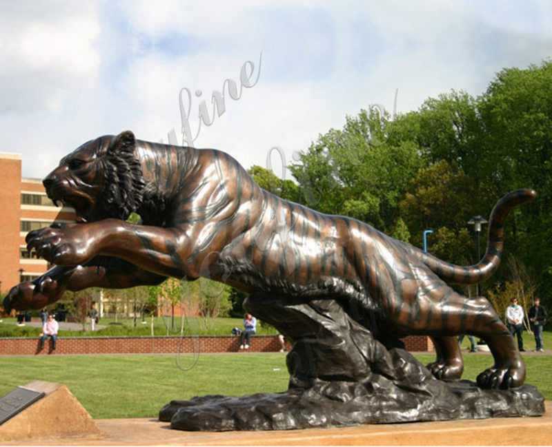 Garden decoration bronze animal craft metal tiger sculpture for sale