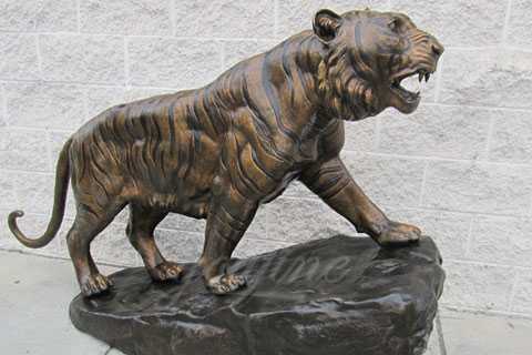 Outdoor Life Size Bronze Garden Tiger Statue for Sale BOK-200