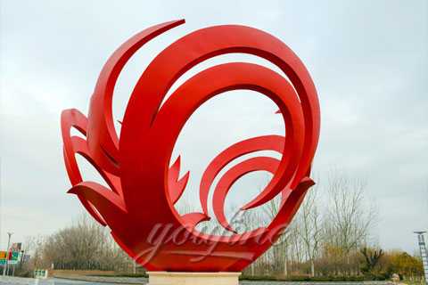 Stainless Steel Red flame Sculpture