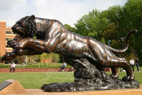 Garden decoration bronze animal craft metal tiger sculpture for sale