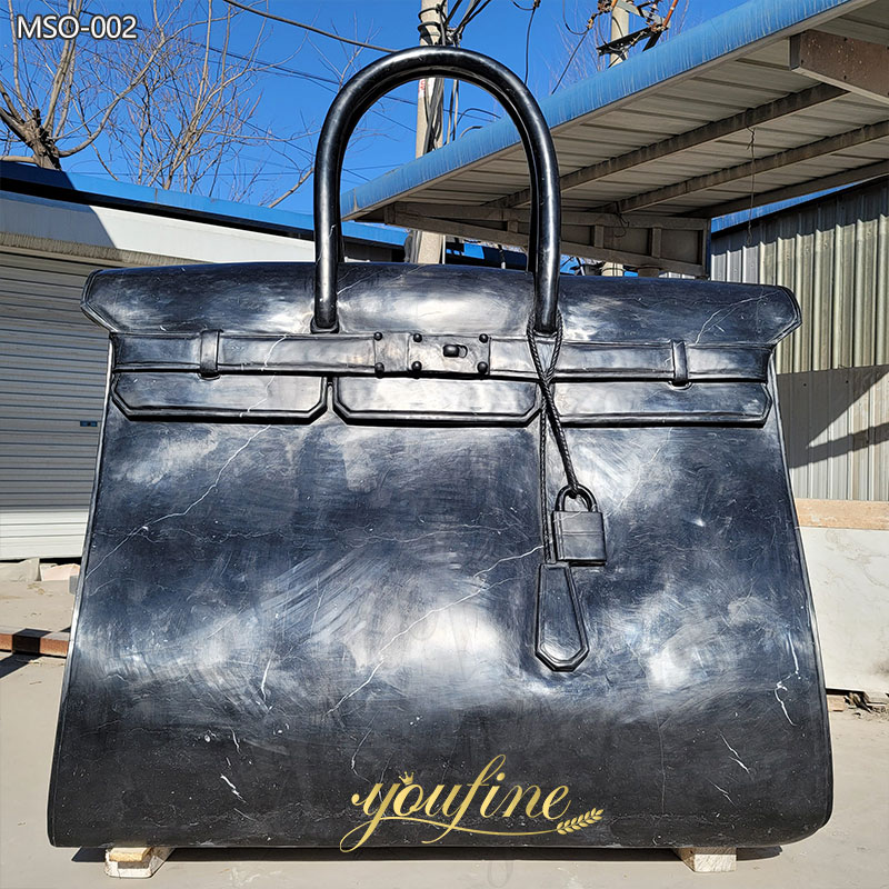 Large black Marble Bag Sculpture