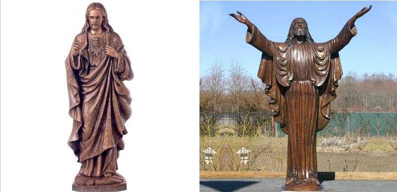 Large bronze religious statues of life size jesus open arms design for sale