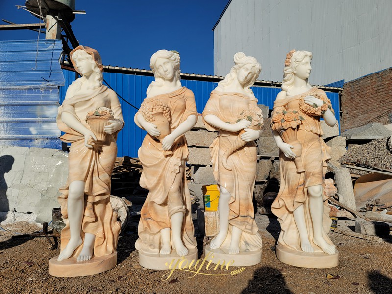 Life Size Hand Carved Four Season Maidens Sculpture