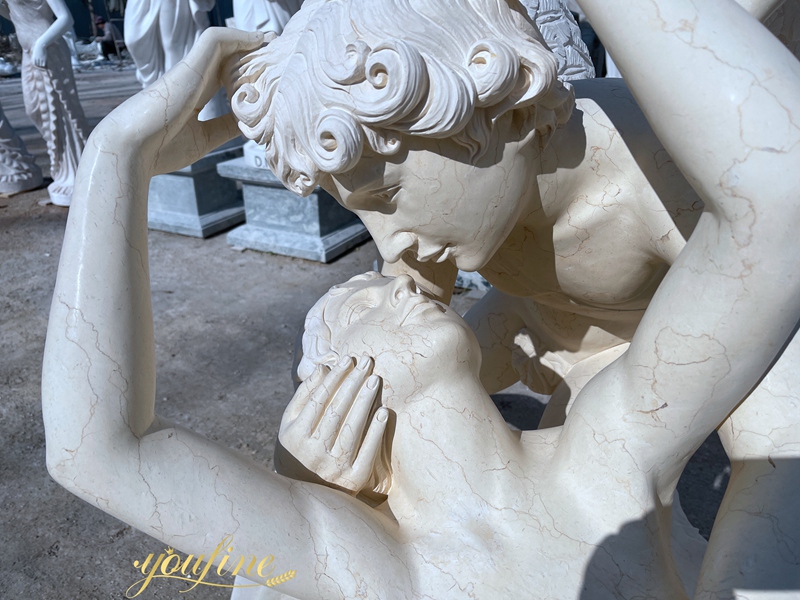 Marble Cupid and Psyche Sculpture details