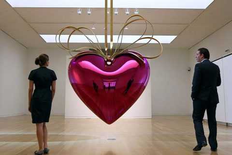 Escultura moderna de coração de aço inoxidável Jeff Koons SSS-12