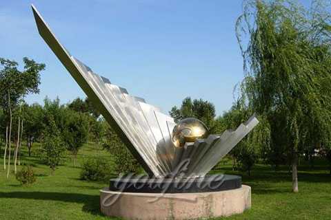 Outdoor Garden Mirror polished 304 modern stainless steel sculpture for sale