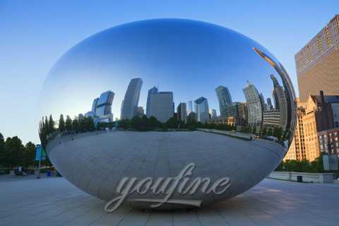 Outdoor Mirror polished Large Stainless Steel Sculpture in egg shape for garden decor