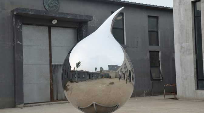 Outdoor Water droplets mirror stainless artwork Sculpture for sale2