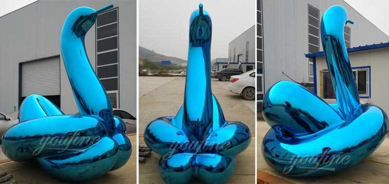 Wholesale modern stainless steel art large outdoor garden blue balloon swan replicas jeff koons for sales from china professional factory directly supply