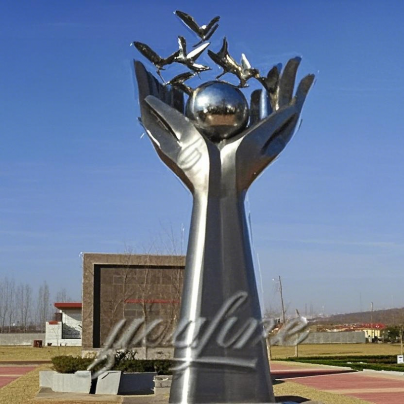 Stainless Steel Abstract Hand Sculpture for Outdoor Park Decor SSS-025