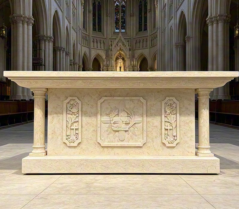 Beige Catholic Altar Table Design
