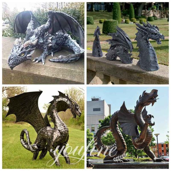 Outdoor Bronze Dragon Statues Water Garden Features for Sale BOK620