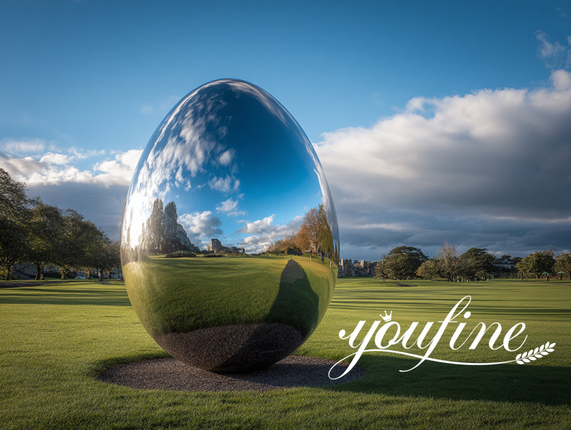 Mirror Polished Stainless Steel Egg Sculpture SSS-047