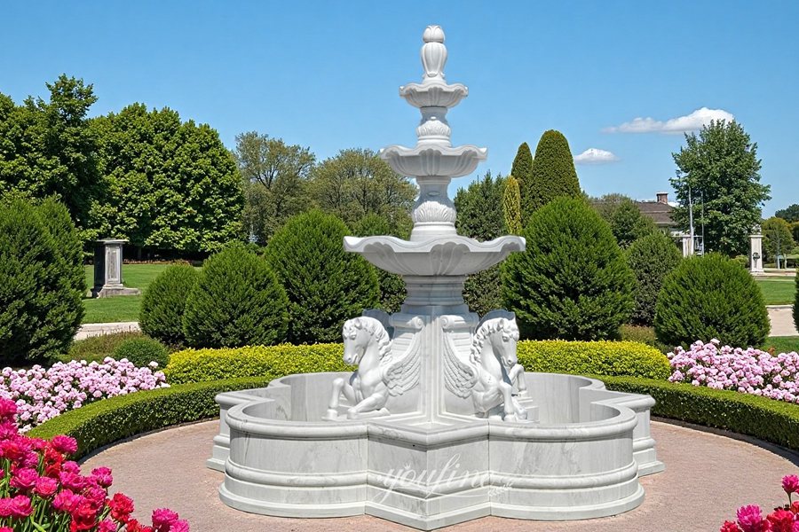 Marble Horse Water Fountain Outdoor MOKK-84