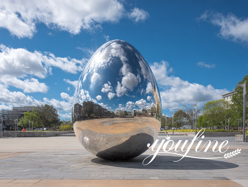 large metal egg sculpture