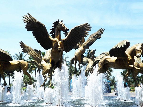 large flying horse statues