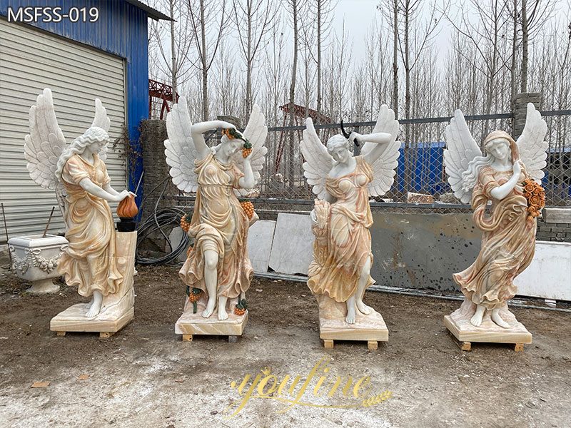 life size marble four season angel statue