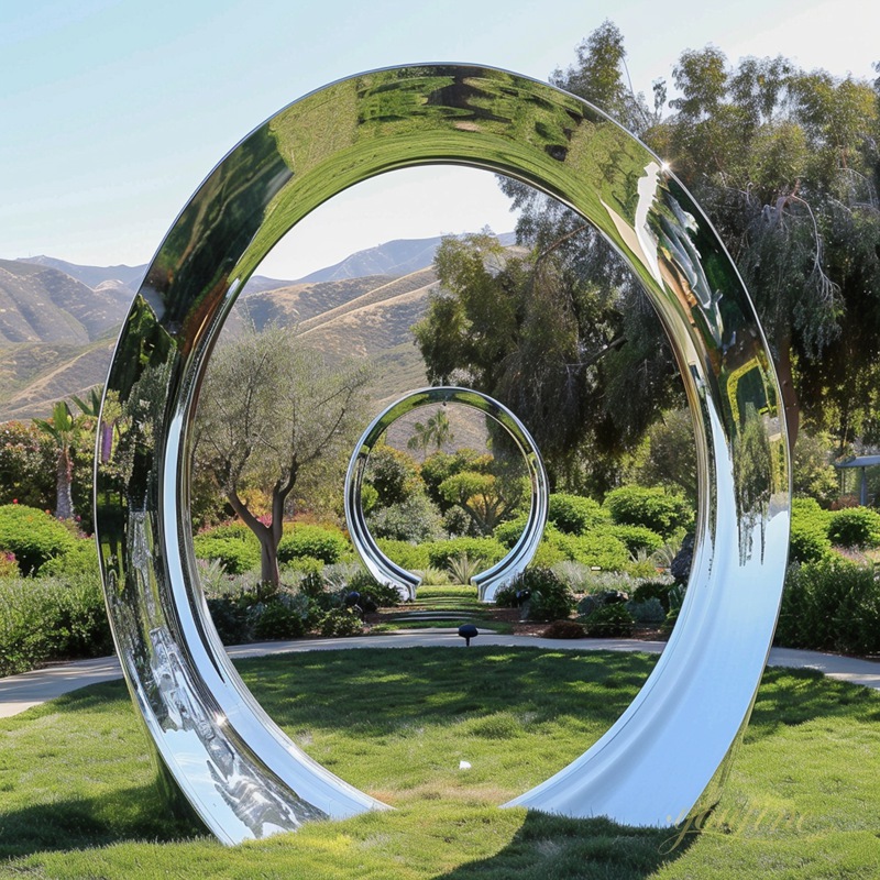 modern steel sculpture for lawn