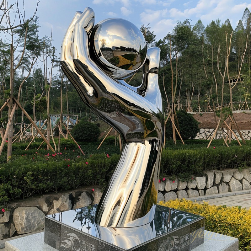 modern steel sculpture for lawn