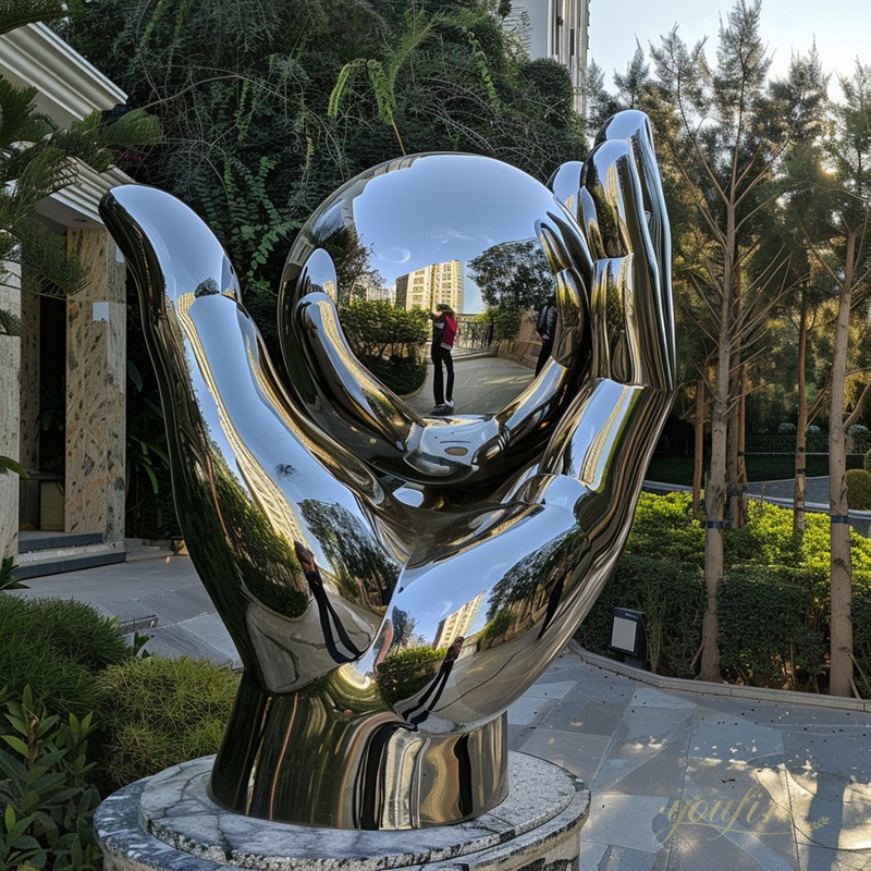 modern steel sculpture for lawn