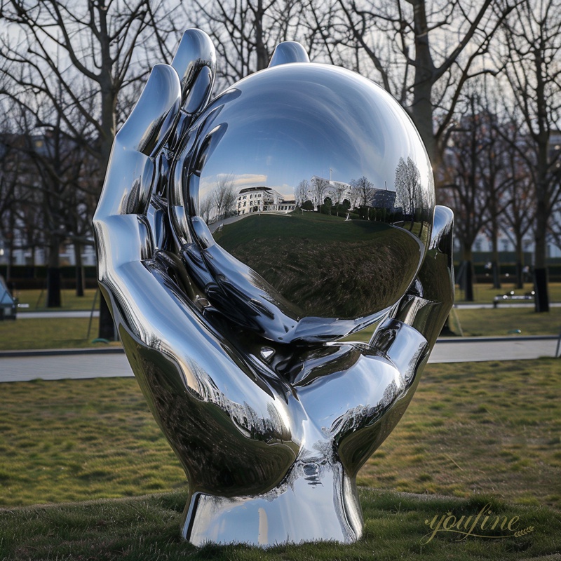 modern steel sculpture for lawn
