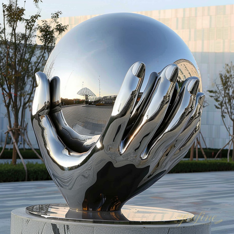 modern steel sculpture for lawn