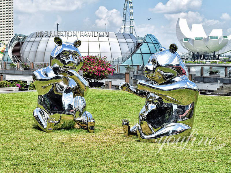 Metal Stainless Steel Panda Sculpture for Sale SSS-048