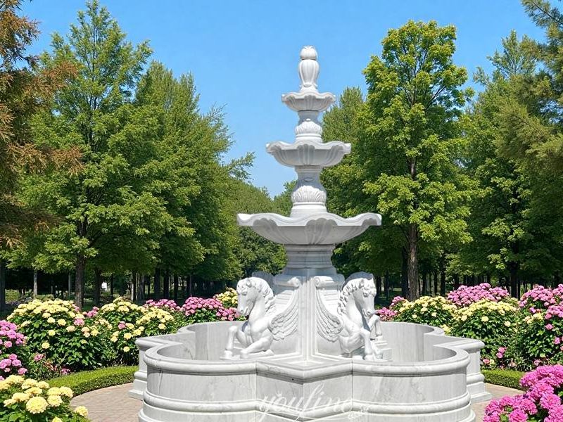 horse statue water fountain outdoor