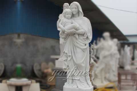 Outside religious mary and baby jesus marble sculptures for sale