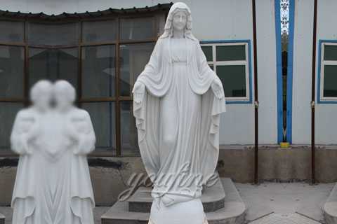 outdoor white marble mother mary statues for church decor on sale