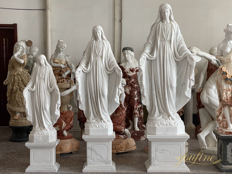 Classic Catholic Marble Mary Statues Our Lady of Grace for Garden for Sale