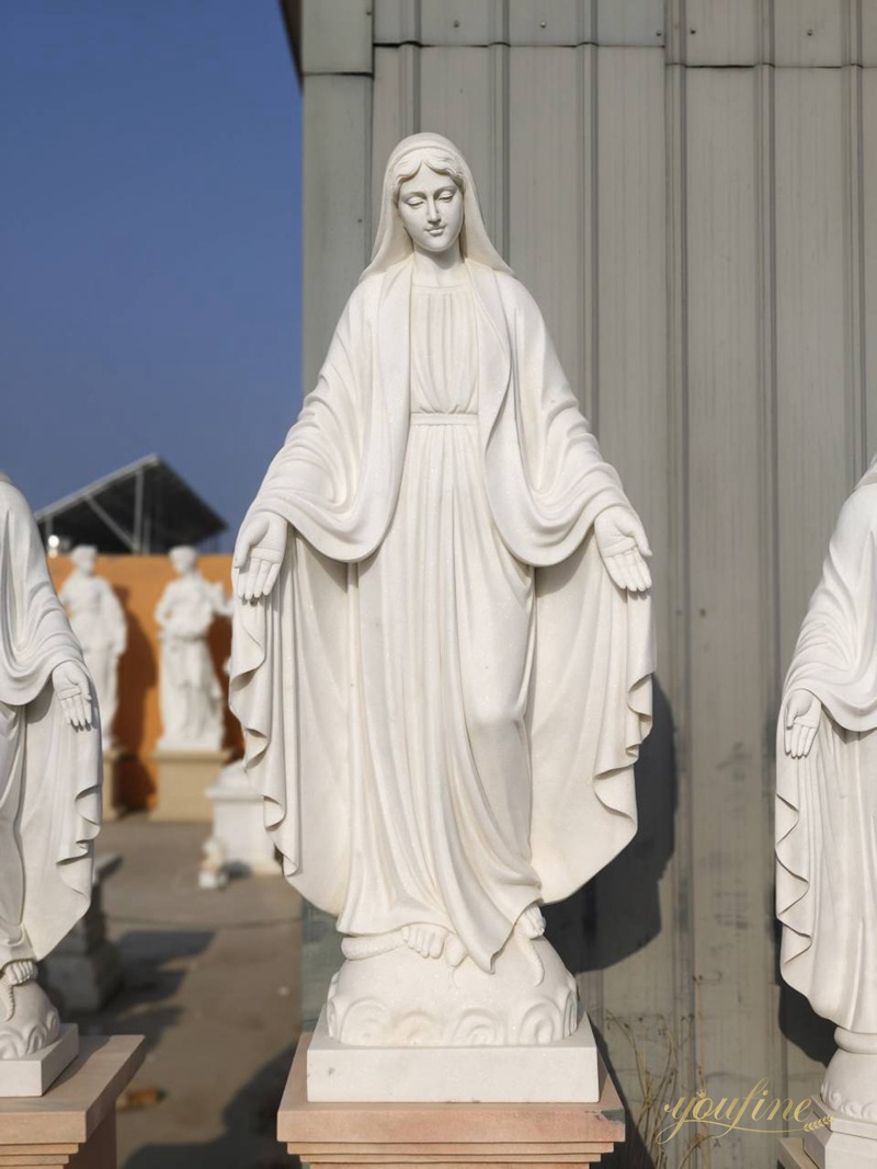 Classic Catholic Marble Mary Statues Our Lady of Grace for Garden for Sale