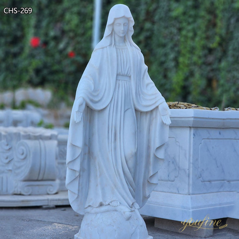 Classic Catholic Marble Mary Statues Our Lady of Grace for Garden for Sale