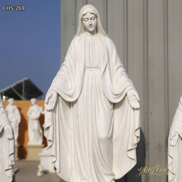 Classic Catholic Marble Mary Statues Our Lady of Grace for Garden for Sale