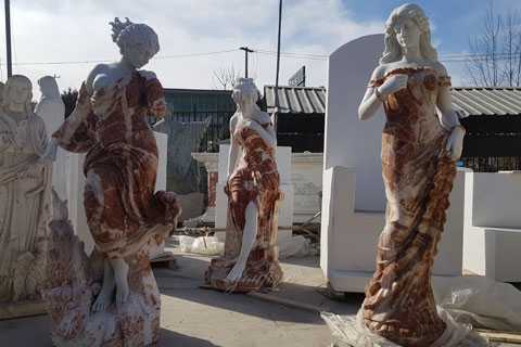 Factory Supply Multi Colored Marble Woman Garden Statues For Sale