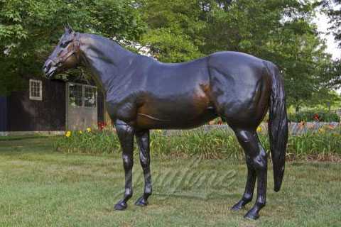 Garden decoration bronze standing horse statue for sale