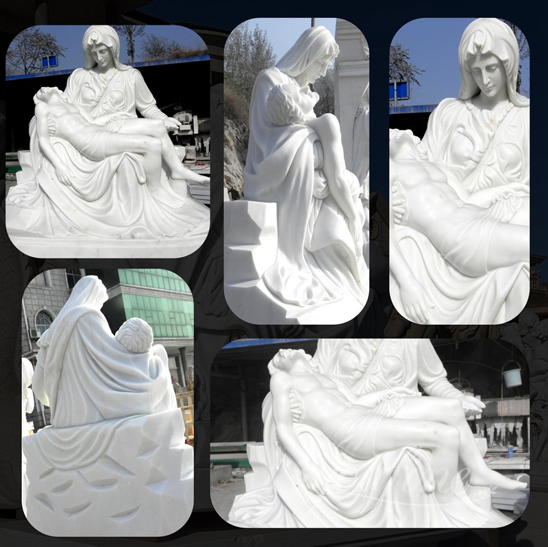 HAND CARVED Marble Michelangelo Pieta Sculptures