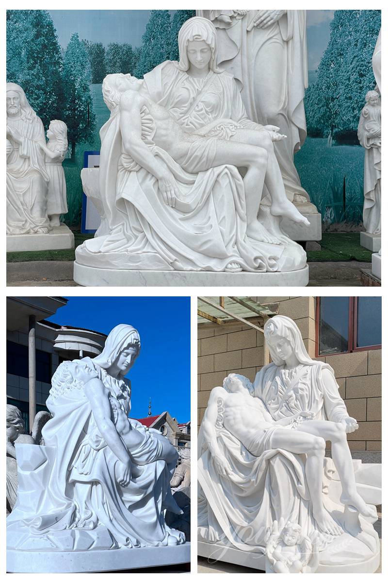 HAND CARVED Marble Michelangelo Pieta Sculptures