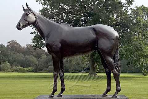 Hot Selling Antique Black Bronze Standing Horse Sculpture for Sale