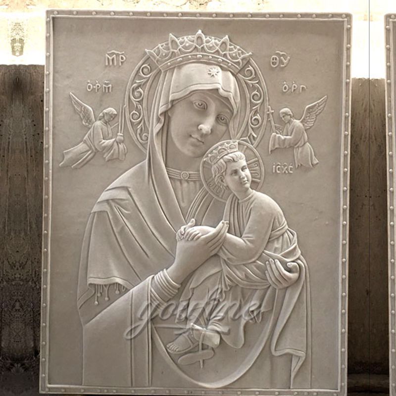 Large Marble the Virgin of Perpetual Relief Sculpture