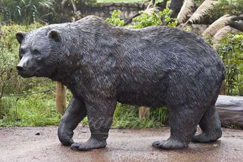 Large Outdoor Decorative wildlife bronze black bear lawn ornaments sculpture