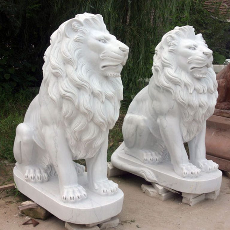 Customize Pair of Lion Statues Stone Lion Statues for Driveway