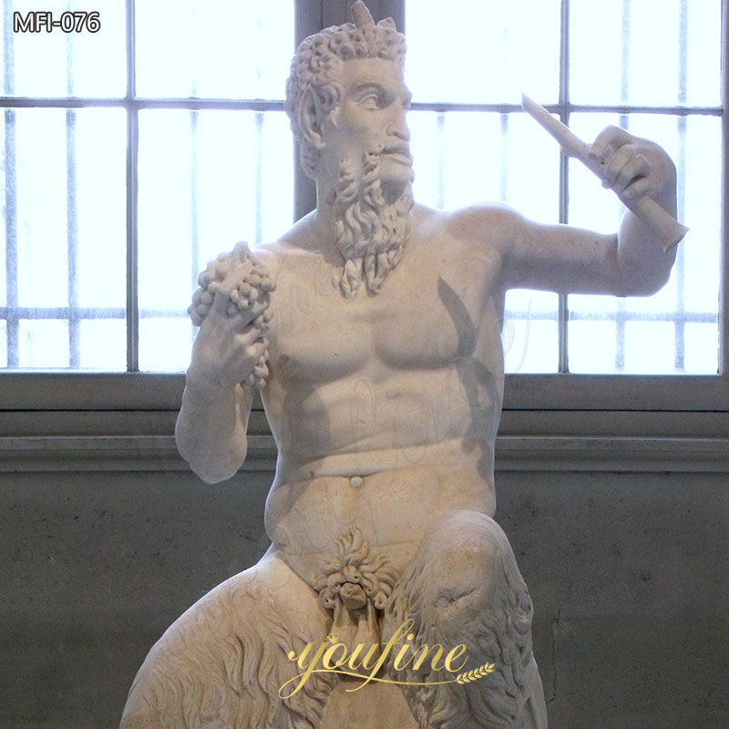 Marble Greek god Pan Statue