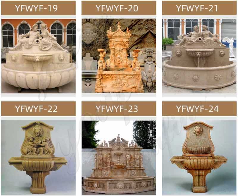 Marble tiered design garden wall fountain