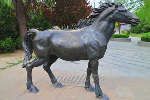 Metal Animal Statue Bronze standing Horse Sculpture for Sale