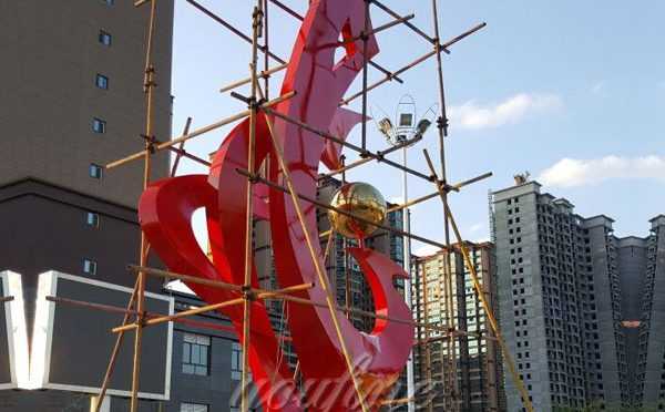 Outdoor High polished metal sculpture for garden decor